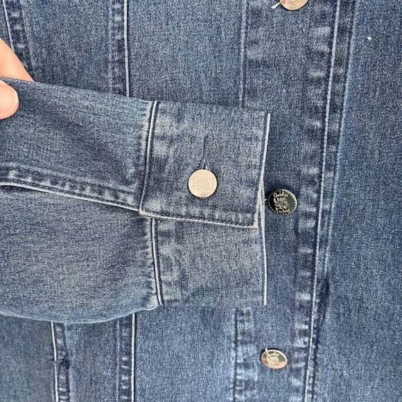 Quacker Factory Angel Star Embellished Jacket Size L Denim - Picture 4 of 7